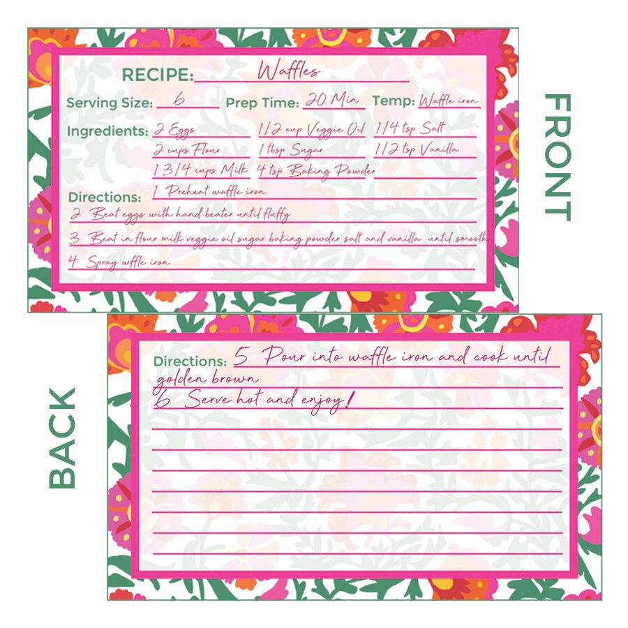 Brown and Pink Polka Dots Personalized Recipe Cards