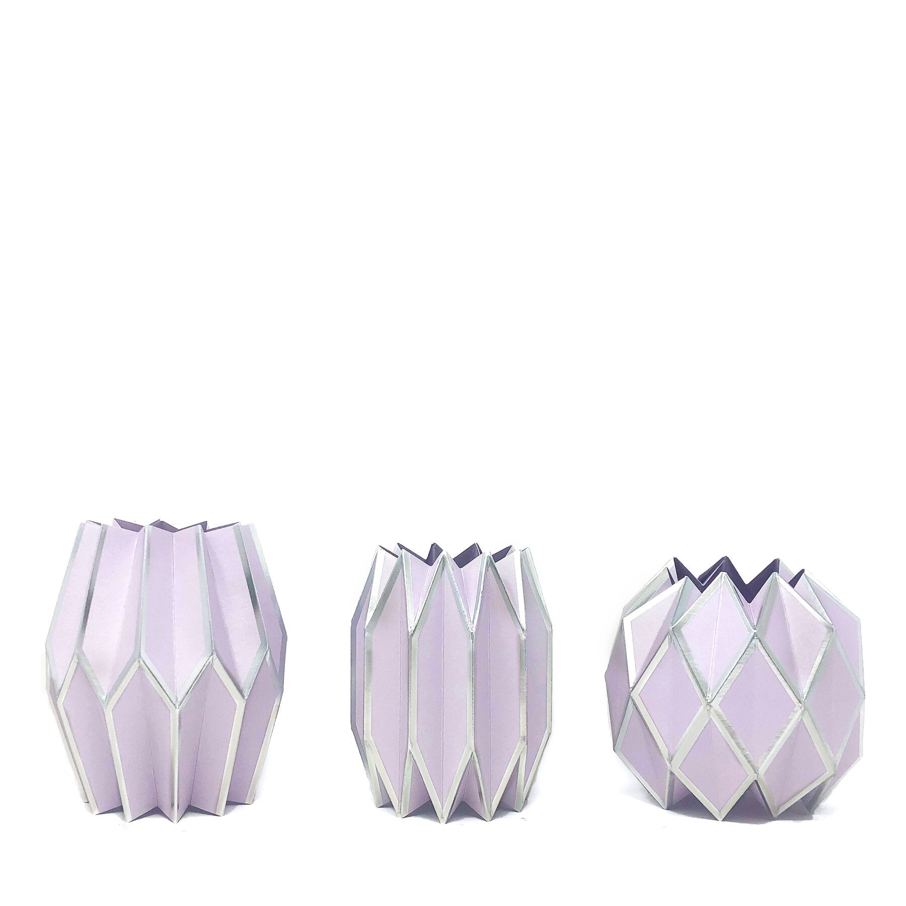 Silver Paper Vase Wraps by Lucy Grymes