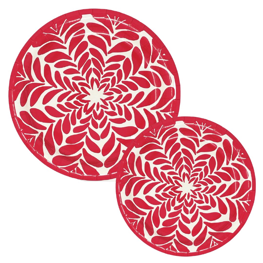 Paper Plate Round Shape Party Red 29cm (6 Units)