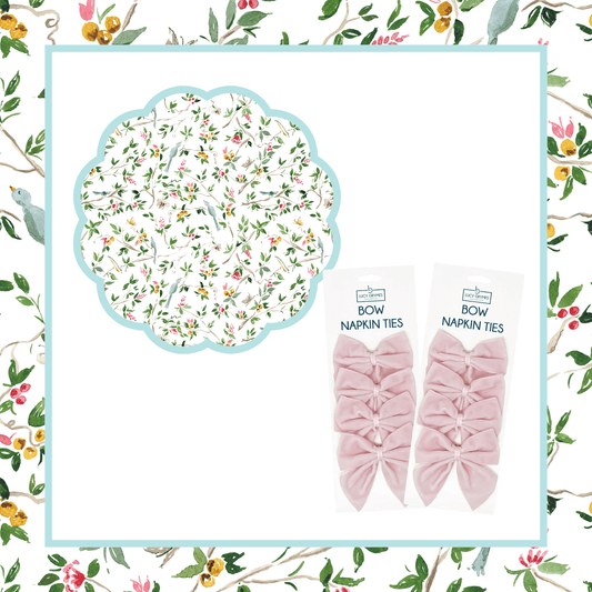 Lila Chinoiserie Table Bundle (Placemats + Bows)