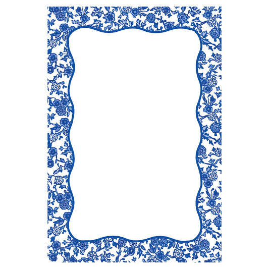 Blue and white chinoiserie Notepad 4.25" x 6.25"