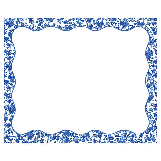 Blue and white chinoiserie Notepad 7" x 8.5"