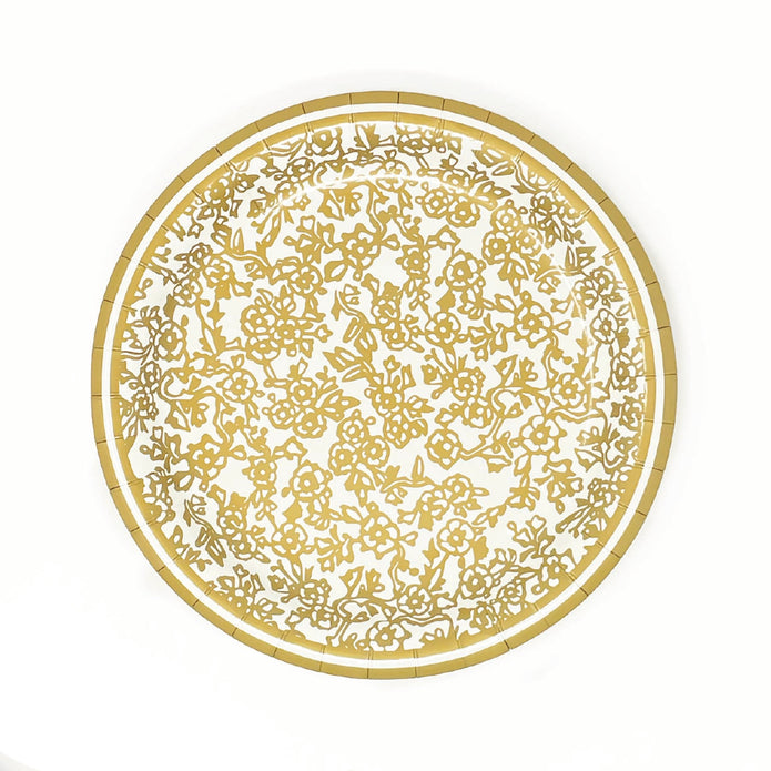 Gold Chinoserie Heavy Duty Paper Plates