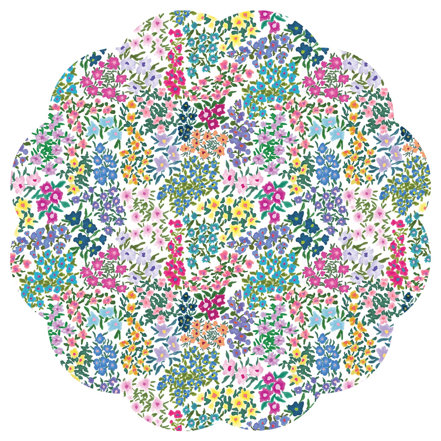 Spring Blooms Scalloped Paper Placemats