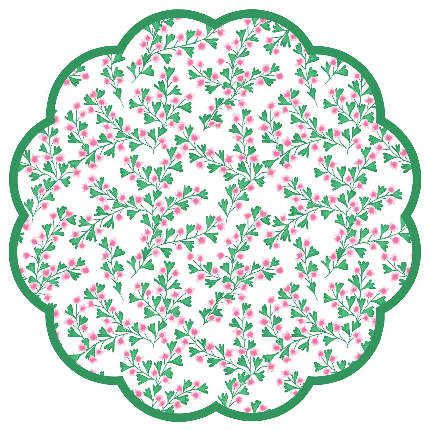 Cherry Blossom Scalloped Paper Placemats