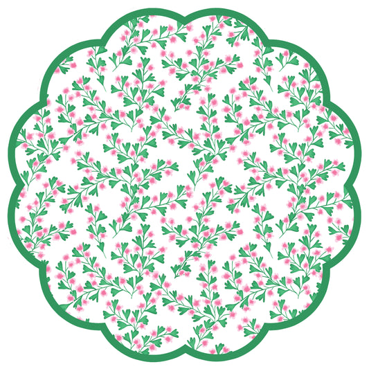 Cherry Blossom Scalloped Paper Placemats