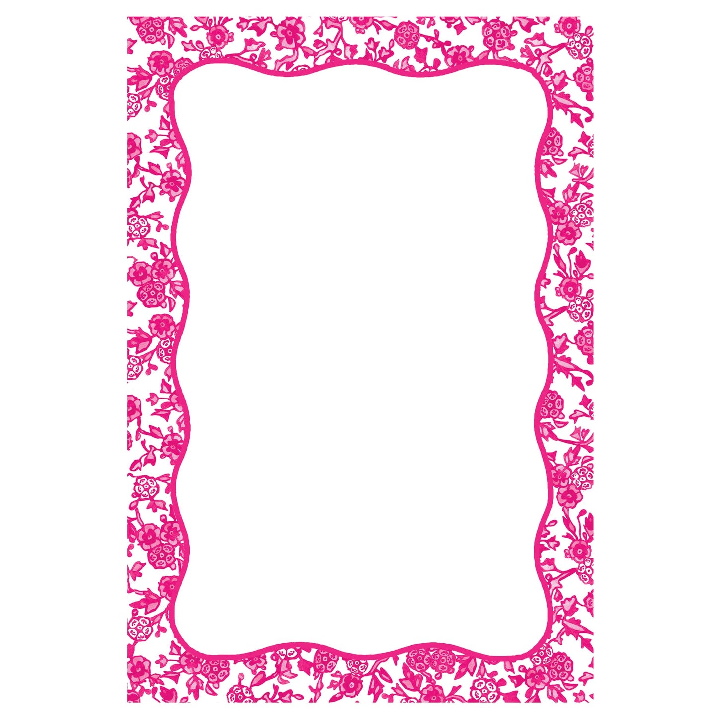 Pink and white chinoiserie Notepad 4.25" x 6.25"