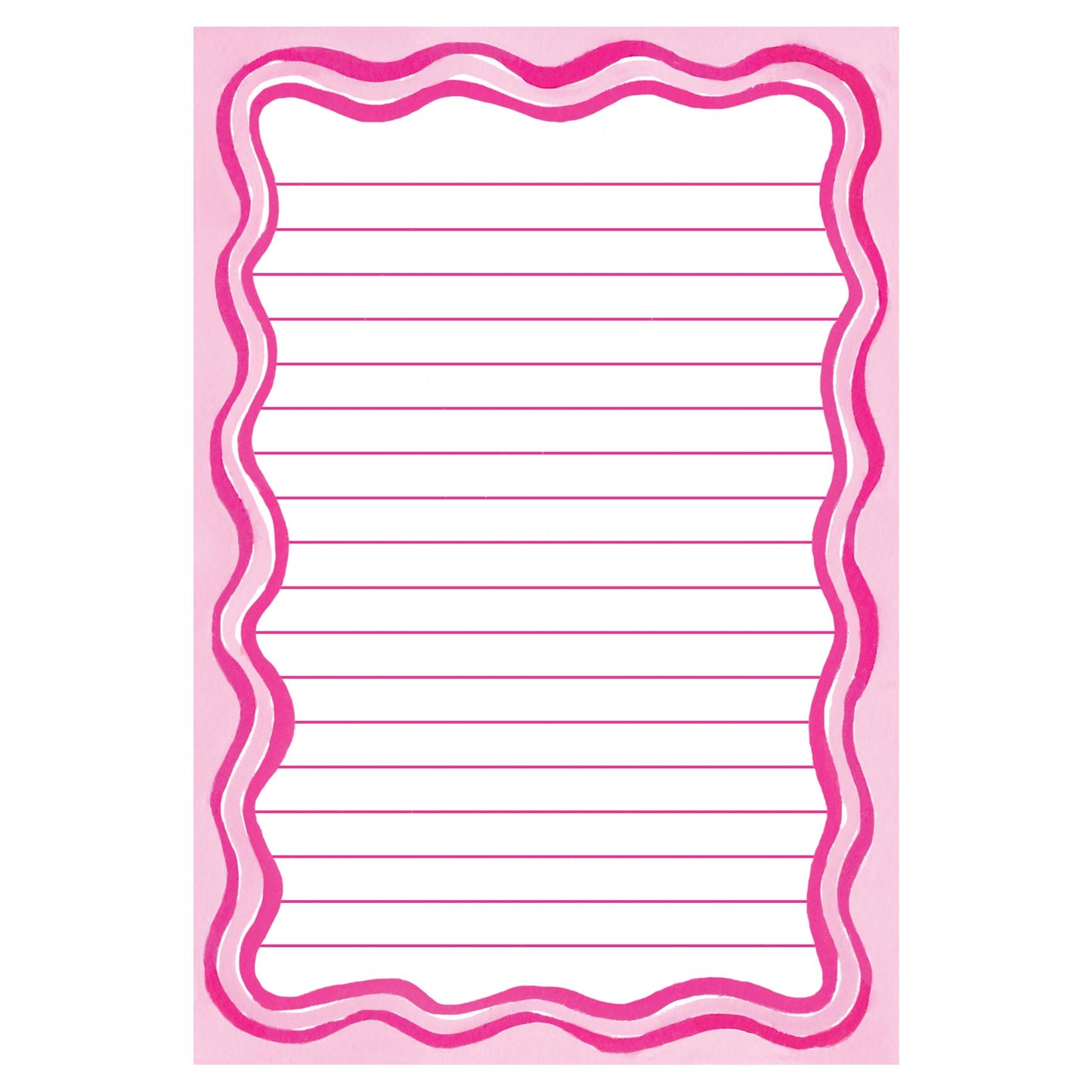 Pink Wavey Notepad 4.25" x 6.25"