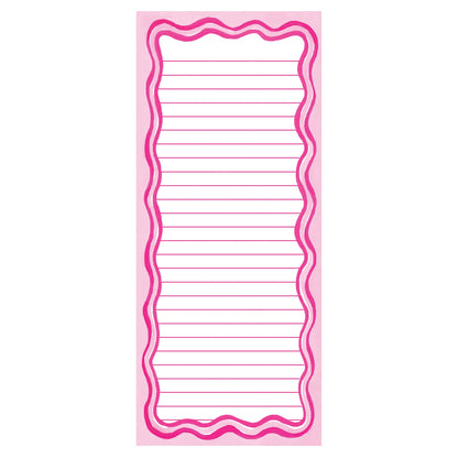 Pink wavey Notepad 3.625" x 8.5"