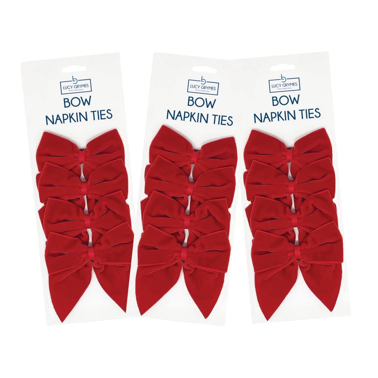 Red Bow Napkin Ties (12 pack)