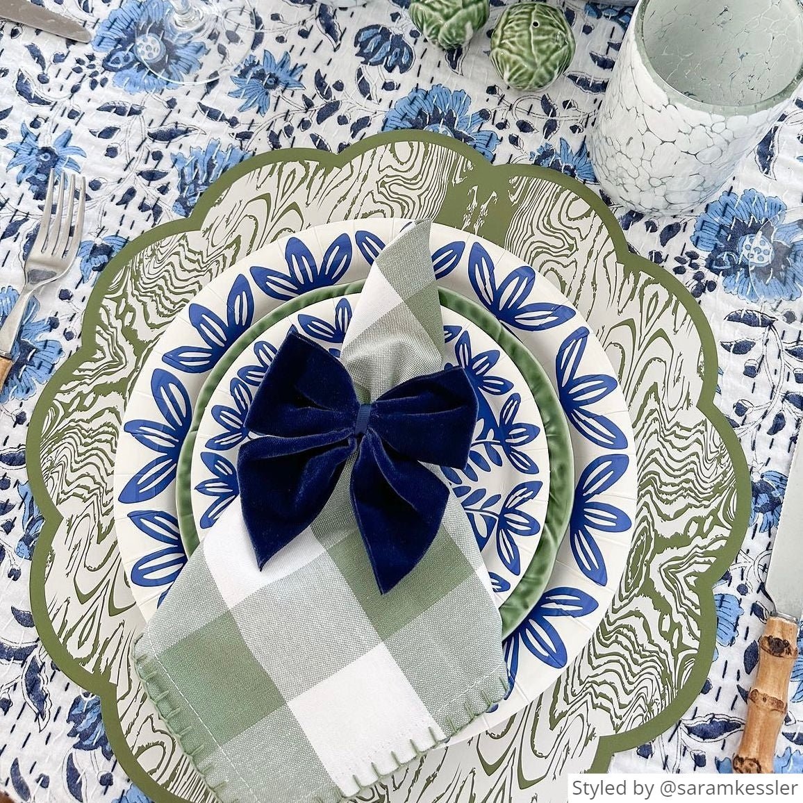 Blue Plate and Napkin Ties Lifestyle Photo