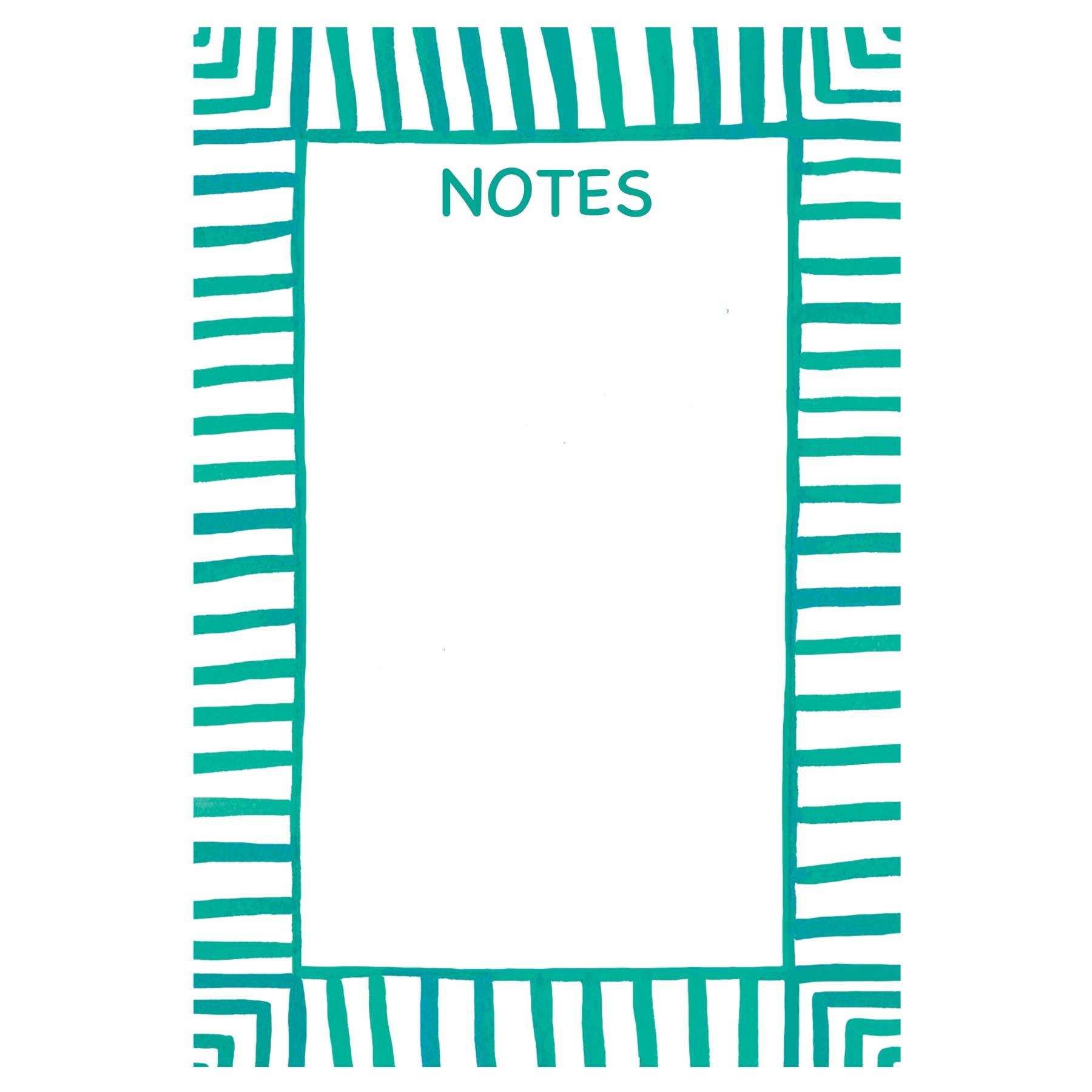 Teal Stripe Notepad 4.25" x 6.25"