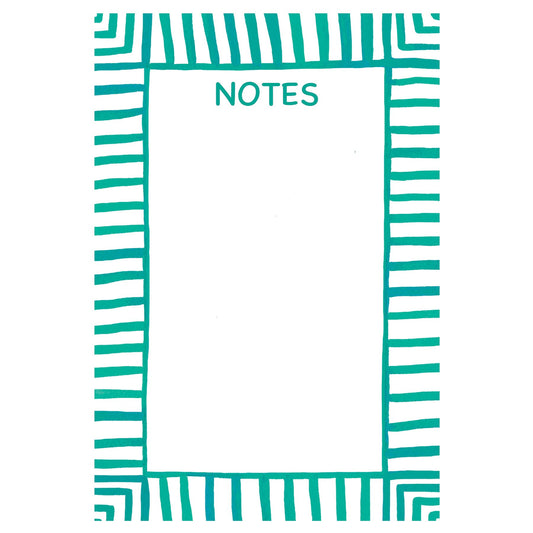 Teal Stripe Notepad 4.25" x 6.25"