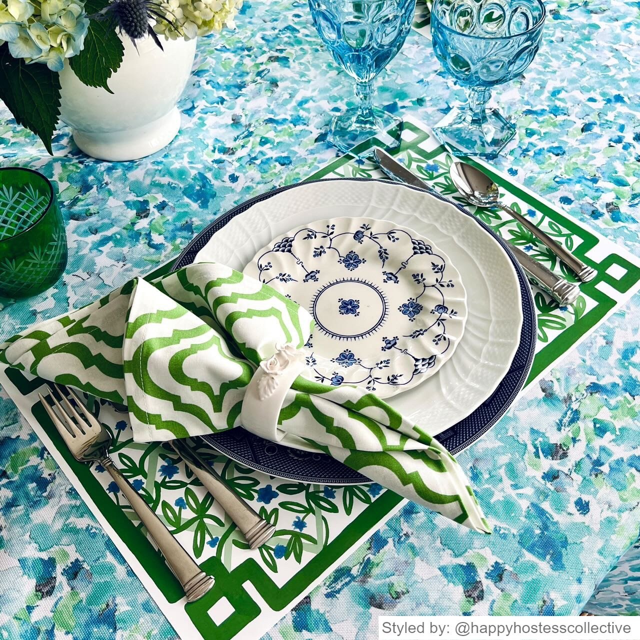 Green and shop white dishes