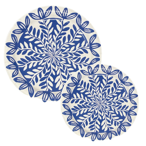 Italian Blues & White Small Paper Plates, pack of 10 – Paper+Clay